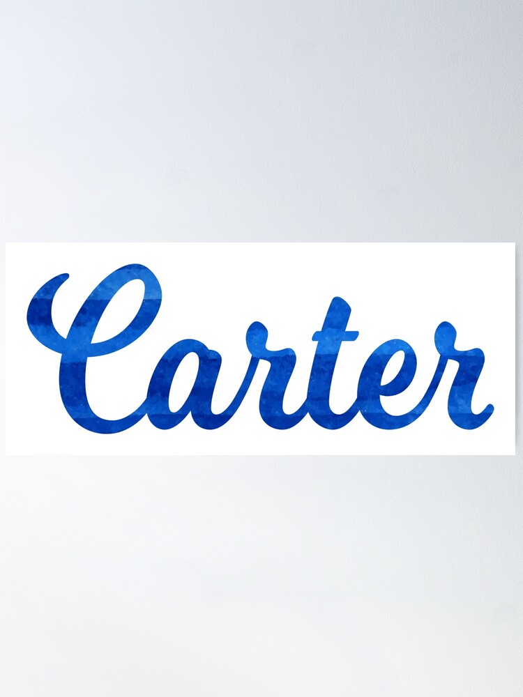 Carter boys name blue watercolor design Poster for Sale by