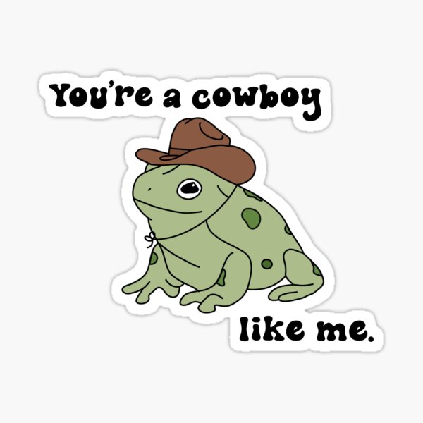 Frog with a cowboy hat ★ Sticker for Sale by sunflwrmike7