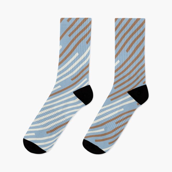 Item preview, Pastel Blue Off White Brown Off-set Stripe Pattern 2021 Color of the Year Earth's Harmony & Accents designed and sold by ColorOfTheYears.