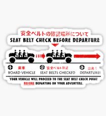Seat Belt Check Sticker