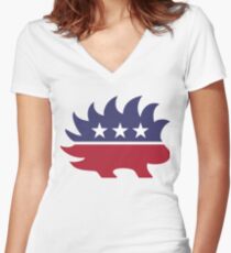 Libertarian Party Porcupine Women's Fitted V-Neck T-Shirt