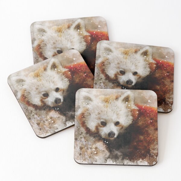 Item preview, Red Panda bear watercolour digital portrait designed and sold by Gerald Waters.