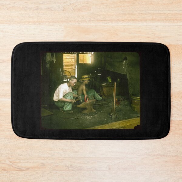 Item preview, Blacksmith at work in old japan before WW1.Real vintage old photo for japanese daily life .  designed and sold by thebaronart.