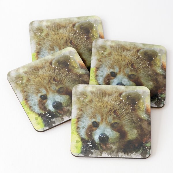 Item preview, Red Panda bear watercolour digital portrait designed and sold by Gerald Waters.