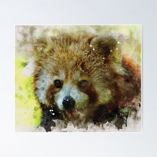 Item preview, Red Panda bear watercolour digital portrait designed and sold by Gerald Waters.