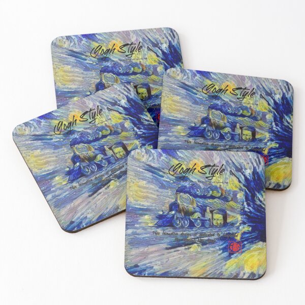 Item preview, Locomotive Imitated Van Gogh "The Starry Night" Style designed and sold by DAEWI PARK.