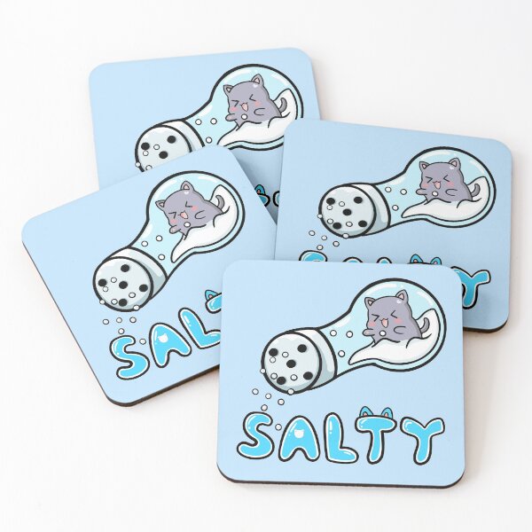 Item preview, Salty Kitty Emote in Blue | Matching Couple Shirt designed and sold by HuggyandKiss.