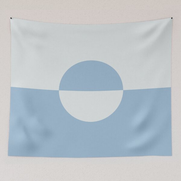 Aperçu de l'œuvre Cercle minimal bleu pastel et blanc Design 2 2021 Couleur de l'année Harmonie de la Terre et brise rafraîchissante créée et vendue par ColorOfTheYears.