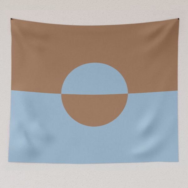 Aperçu de l'œuvre Cercle minimal bleu pastel et brun Design 2 2021 Couleur de l'année Harmonie de la Terre et vernis du désert créée et vendue par ColorOfTheYears.