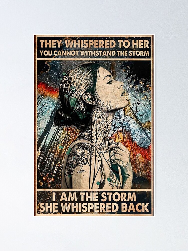 Der Teufel Flüsterte Du Kannst Dem Sturm Nicht Standhalten "Hippie-Mädchen, das sie zu ihr geflüstert haben Du kannst dem Sturm