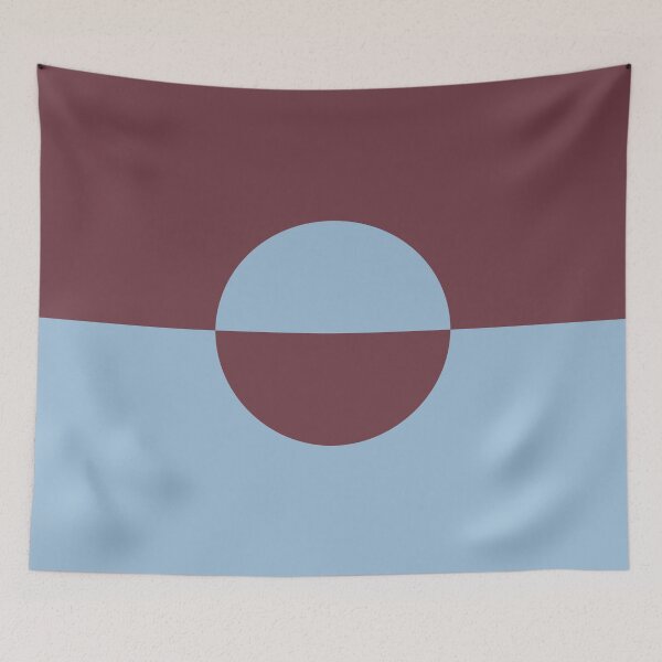 Aperçu de l'œuvre Design minimaliste en cercle bleu pastel et bordeaux 2 Couleur de l'année 2021 : Earth's Harmony et Mulberry Tree créée et vendue par ColorOfTheYears.