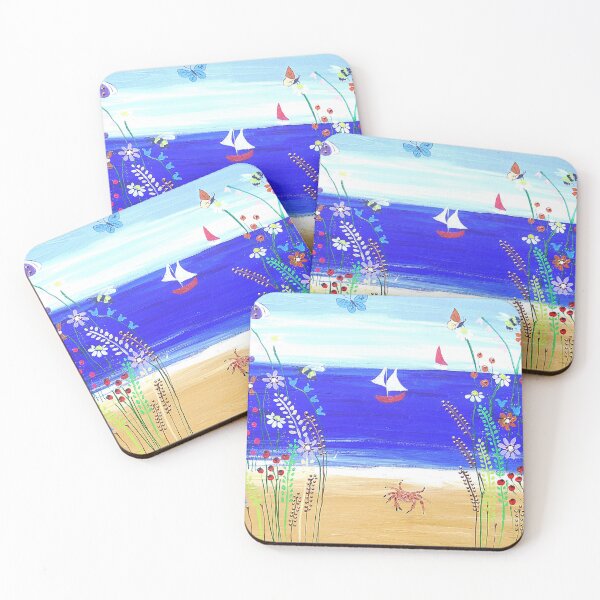 Item preview, Colourful Seascape with Bold Flowers designed and sold by Casimirasart.