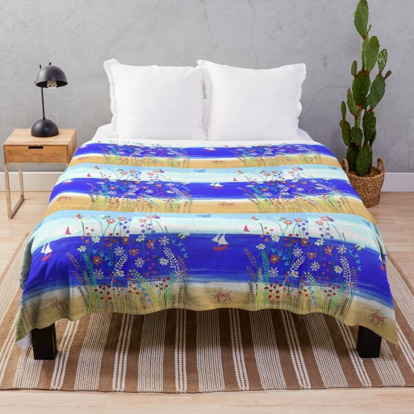 Item preview, Colourful Seascape with Bold Flowers designed and sold by Casimirasart.