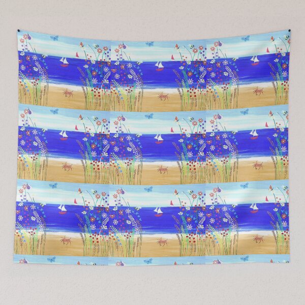 Item preview, Colourful Seascape with Bold Flowers designed and sold by Casimirasart.
