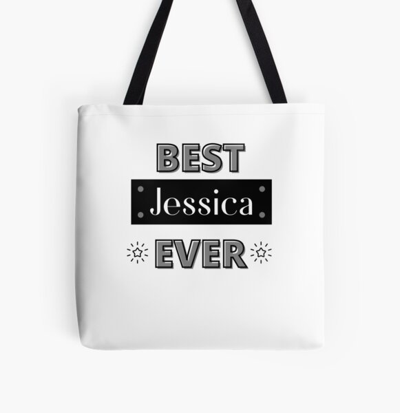 Jessica Name Personalized Floral Pink Black Women Girls Gift Tote Bag