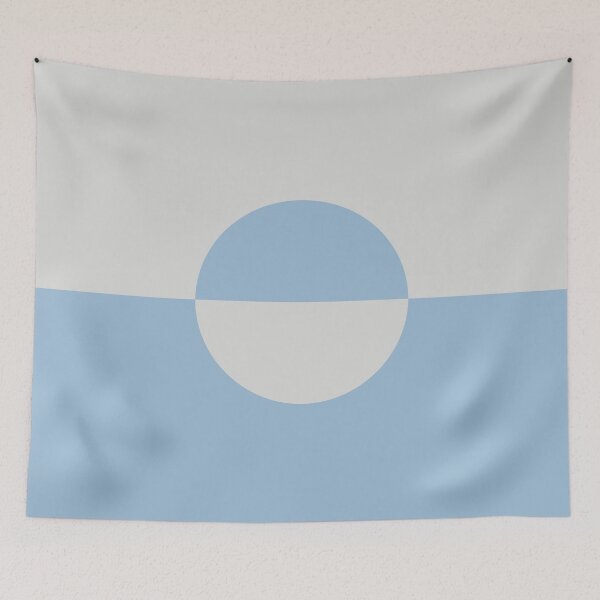 Aperçu de l'œuvre Cercle minimal bleu pastel et gris pâle Design 2 2021 Couleur de l'année Harmonie et vapeur de la Terre créée et vendue par ColorOfTheYears.