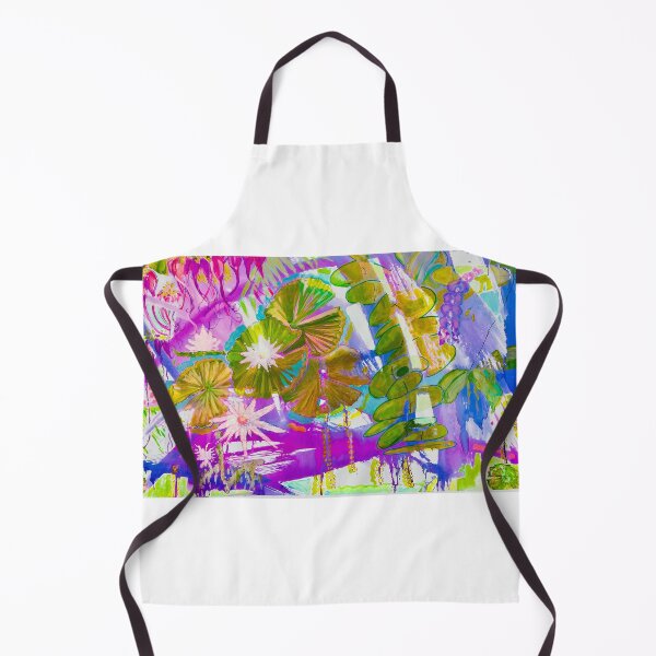Item preview, Luminous vibrant stunning dynamic watercolor mixed media waterlilies original purple designed and sold by Kimberly Stein Studio.