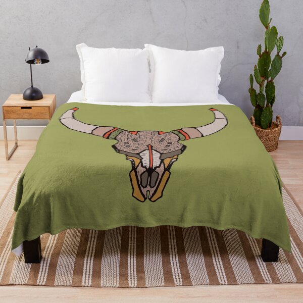 Item preview, Indian painted skull on green background designed and sold by Lyngbjorn.