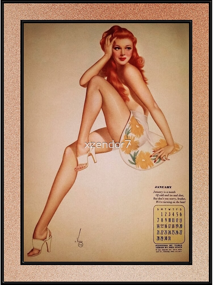 Miss January Varga Girl 1944 Pin-up Calendar by Alberto Vargas Pin