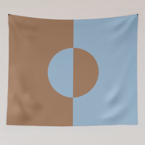 Aperçu de l'œuvre Design de cercle minimal bleu pastel et marron 2021 Couleur de l'année Vernis du désert Harmony de la Terre créée et vendue par ColorOfTheYears.