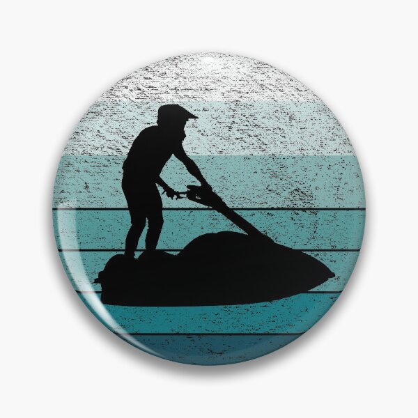 Item preview, Jet Ski Silhouette on Blue Retro Vintage Sunset / Sunrise designed and sold by thehappylamb.