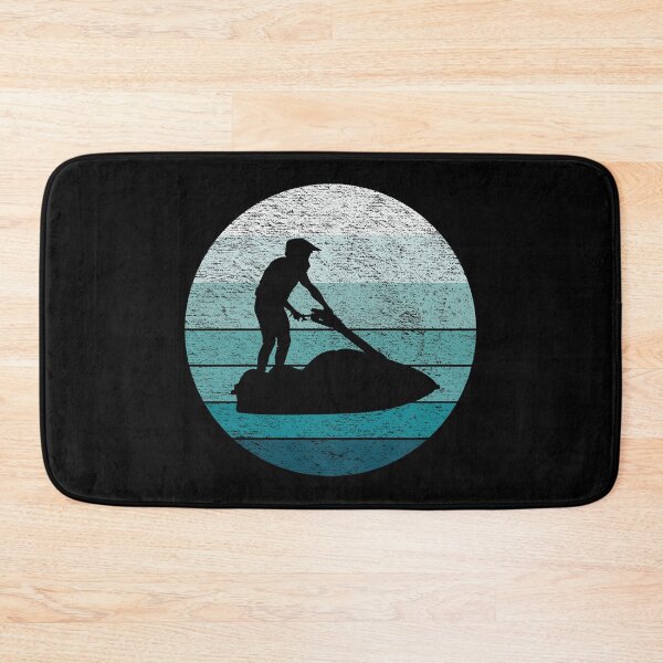 Item preview, Jet Ski Silhouette on Blue Retro Vintage Sunset / Sunrise designed and sold by thehappylamb.