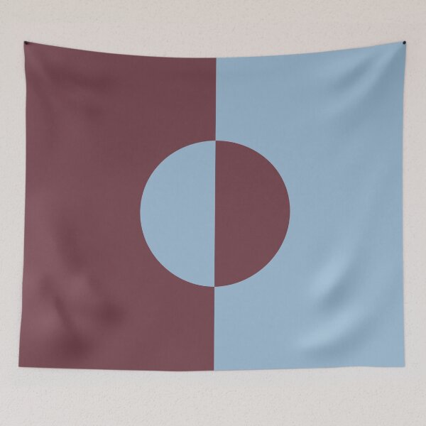 Aperçu de l'œuvre Design de cercle minimal bleu pastel et bordeaux 2021 Couleur de l'année Harmonie de la Terre et mûrier créée et vendue par ColorOfTheYears.
