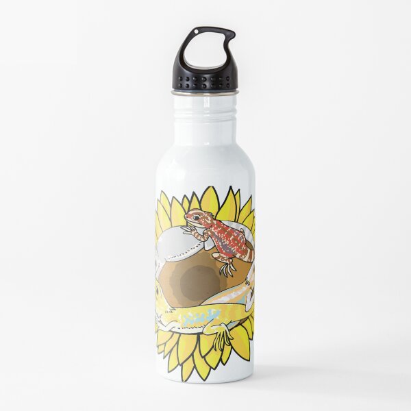 Bearded Dragons on Sunflower Water Bottle