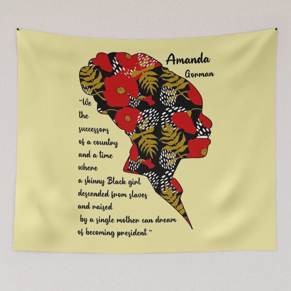 Item preview, Amanda Gorman poster Amanda Gorman poem Youth poet laureate Amanda Gorman mask,art, The hill we climb, portrait  designed and sold by GalleryArtField.