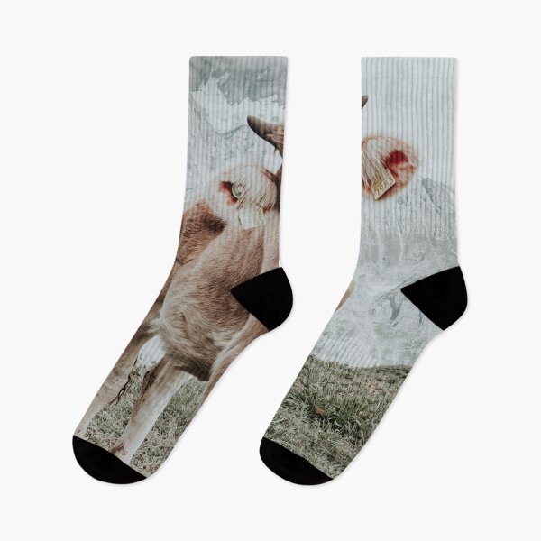 Item preview, Swiss cow, mountains in background designed and sold by Melissa Peltenburg.