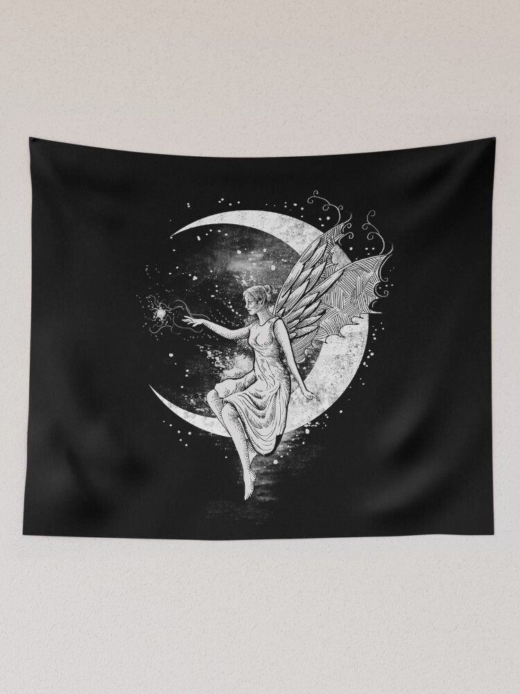 Dark Fantasy Moon Fairy Tapestry - Main Image
