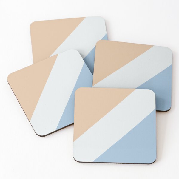 Item preview, Pastel Blue White Peach Diagonal Stripe Pattern 2021 Color of the Year Earth's Harmony & Accent Hues designed and sold by ColorOfTheYears.
