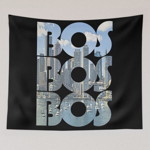 Item preview, Boston, Massachusetts BOS Harbor Cityscape Repeating Pattern designed and sold by CrabbyLobster.