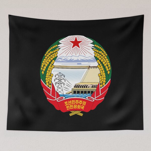 Item preview, north korea coat of arms flag designed and sold by Original1977.