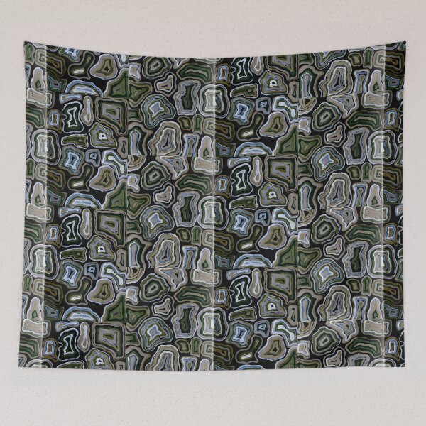 Item preview, gothic style monochrome geode print designed and sold by em-and-beth.