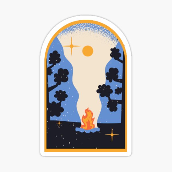 Item preview, Dusk Campfire Scene designed and sold by Sticker-Lab.
