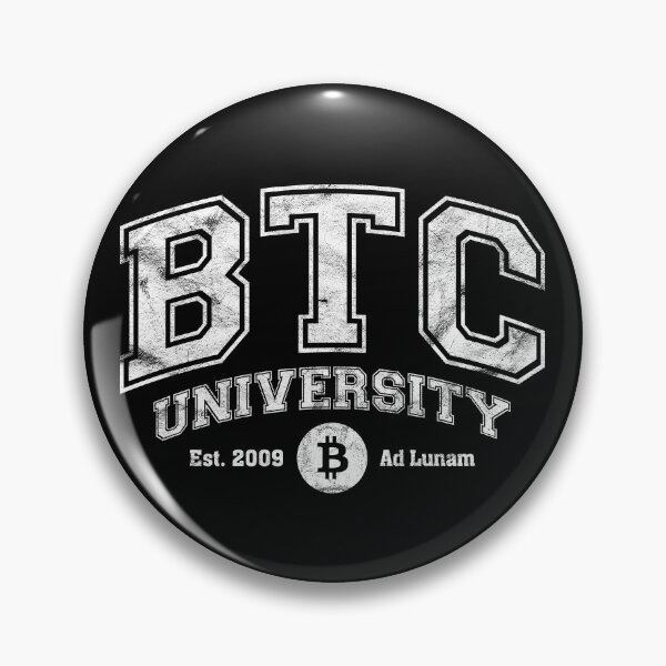 Item preview, BTC University, Distressed Bitcoin Symbol, Crypto College Style designed and sold by gorillamerch.