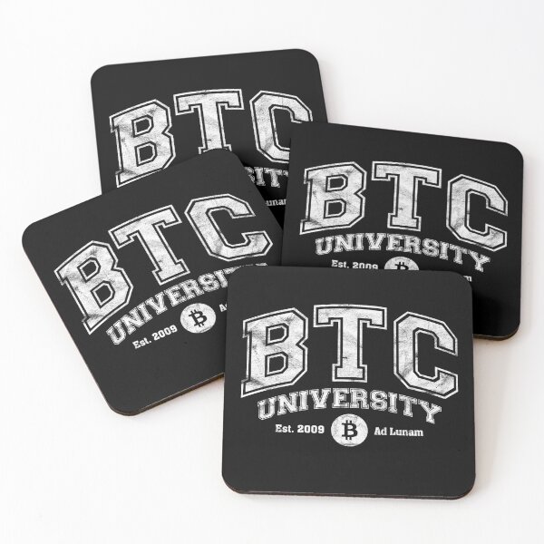 Item preview, BTC University, Distressed Bitcoin Symbol, Crypto College Style designed and sold by gorillamerch.