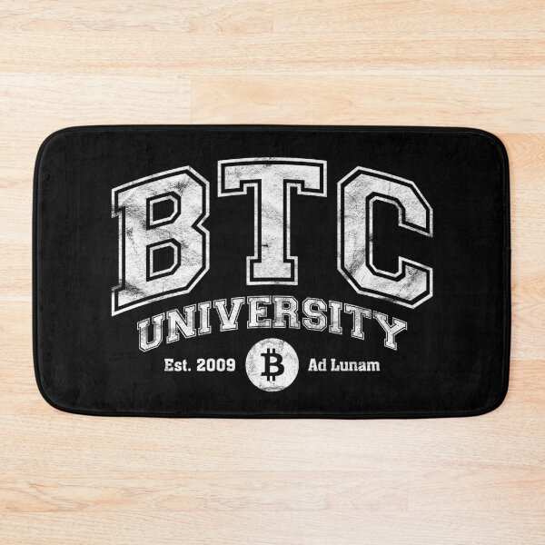 Item preview, BTC University, Distressed Bitcoin Symbol, Crypto College Style designed and sold by gorillamerch.
