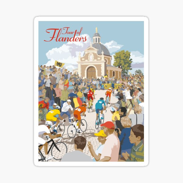 Vista previa del artículo con la obra «TOUR DE FLANDES, BÉLGICA», diseñado y vendido por VeloCityStore.