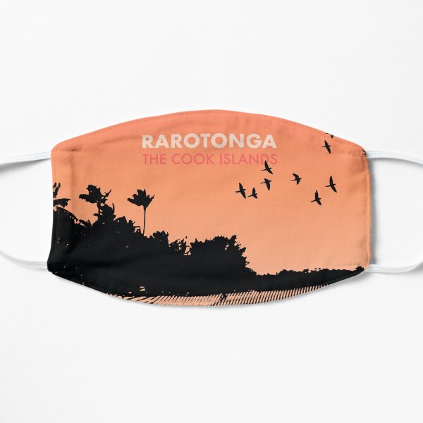 Rarotonga Island Minimalist Art - Cook Islands Gift Flat Mask