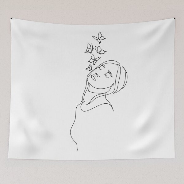 Item preview, Face Drawing Sketch Art, Woman In One Line, Fashion Printable, Elegant Black and White Female Poster, Minimalist Beauty Illustration Print. designed and sold by OneLinePrint.