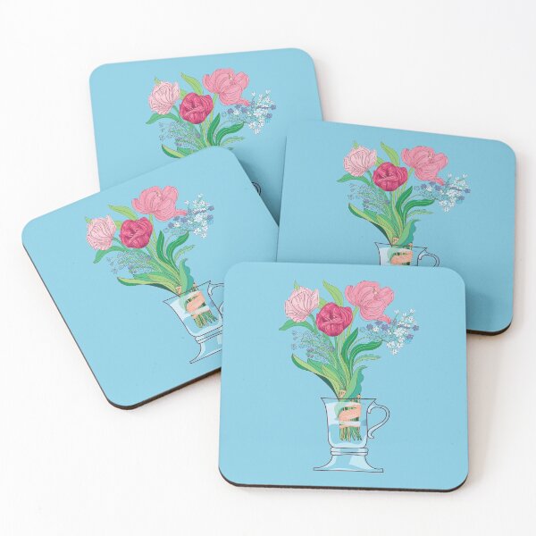 Item preview, Three tulips and Spring flowers in a tea cup, glass jar designed and sold by IngaDesign.