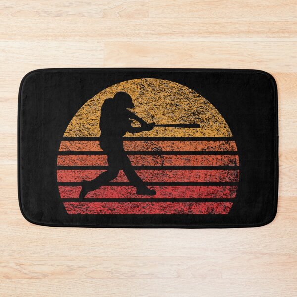 Item preview, Baseball Silhouette on Red Retro Vintage Sunset / Sunrise designed and sold by thehappylamb.