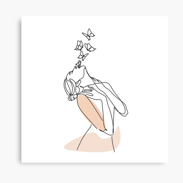Item preview, Woman Face Line Drawing, One Line Butterfly Art, Feminine Print, Abstract Female Outline Poster, Simple Line Art, Minimalist Woman Wall Art designed and sold by OneLinePrint.