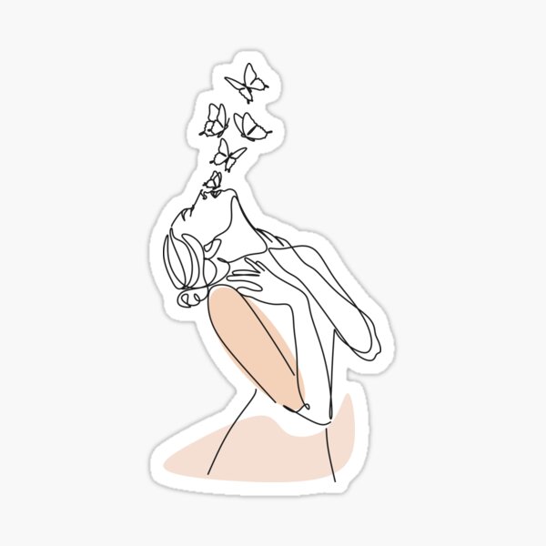 Item preview, Woman Face Line Drawing, One Line Butterfly Art, Feminine Print, Abstract Female Outline Poster, Simple Line Art, Minimalist Woman Wall Art designed and sold by OneLinePrint.