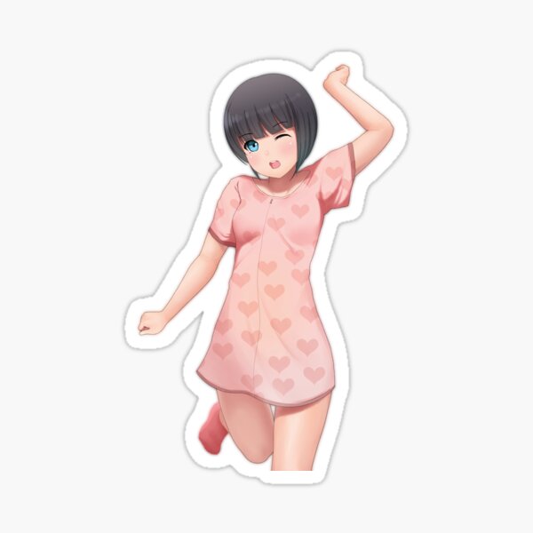 Cute Moe Girl. Anime Girls Sticker