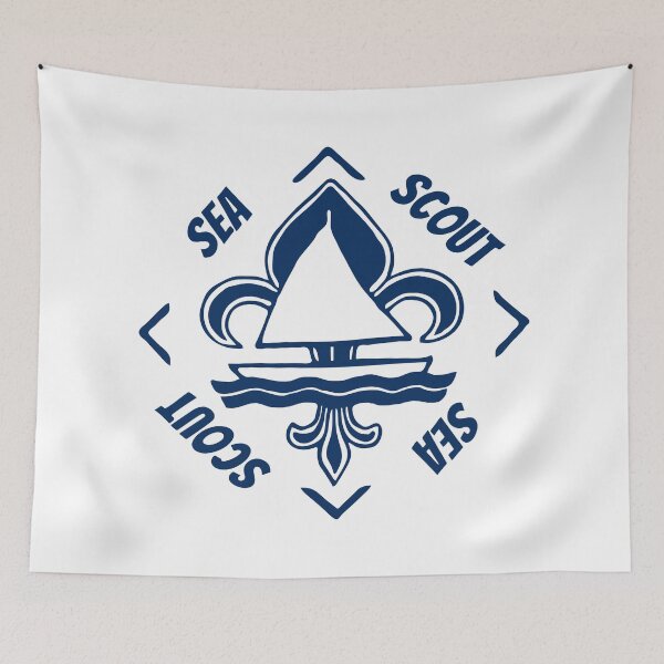 Item preview, Sea Scout - Navy Blue Vintage Logo - Sailor Boat with Heraldic Lily designed and sold by Vintage-TM.