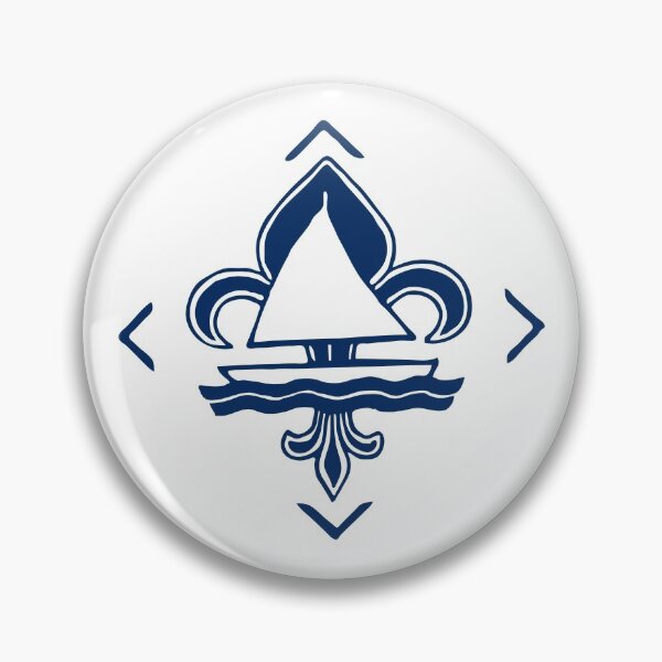 Item preview, Navy Blue Vintage Sailor Logo - Sailing Boat with Heraldic Lily designed and sold by Vintage-TM.