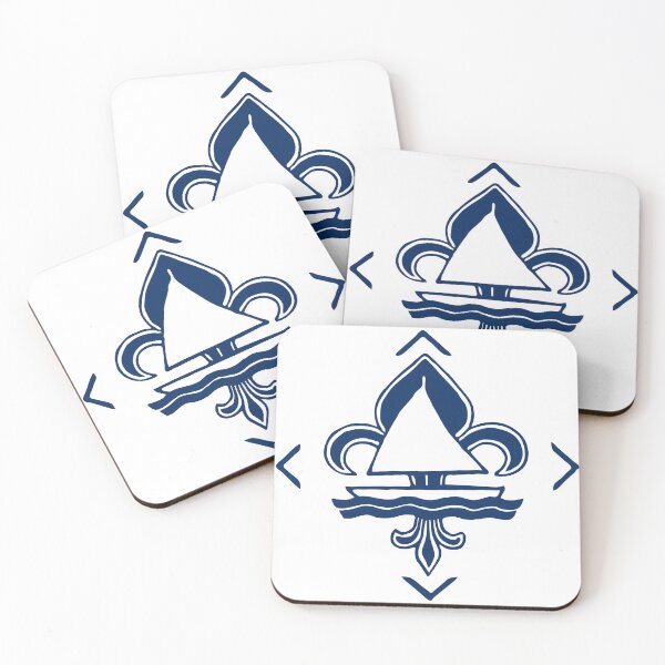 Item preview, Navy Blue Vintage Sailor Logo - Sailing Boat with Heraldic Lily designed and sold by Vintage-TM.